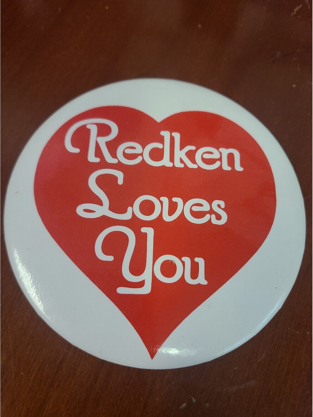 Redken Loves You Promotional Pinback Button Vintage 1970s/80s